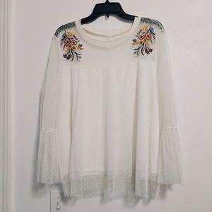 Xhilaration size XL women's white tulle shirt